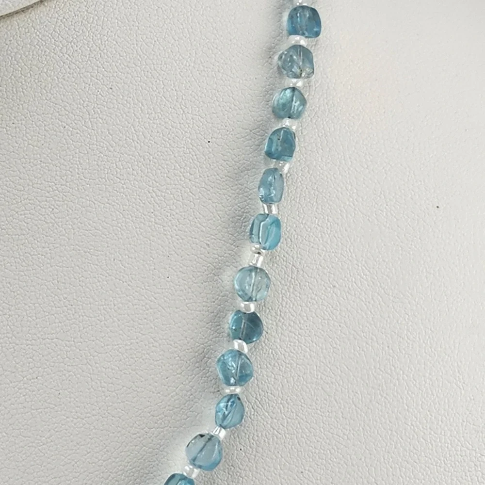 Blue‎ Apatite Bead Necklace